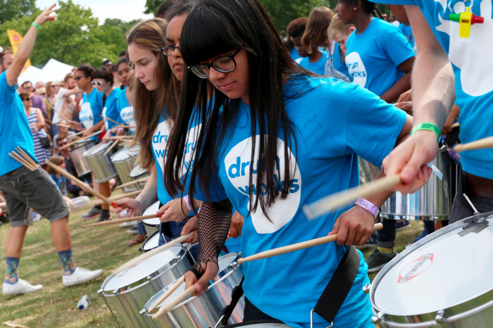 A group of drummers